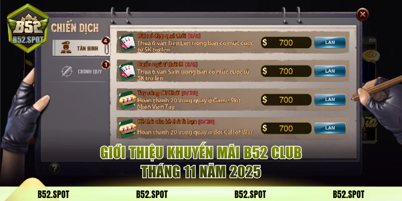 Cập nhật khuyến mãi B52 Club tháng 11/2025 2 Giới thiệu khuyến mãi B52 Club tháng 11 năm 2025